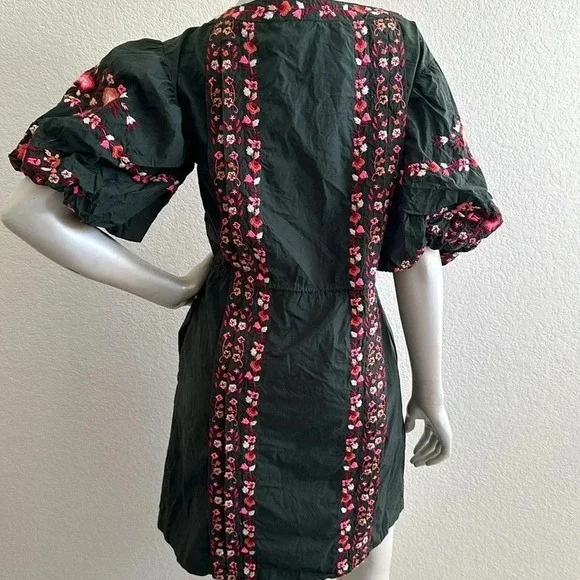 FREE PEOPLE Havana Asymmetrical Embroidered Peasant Dress